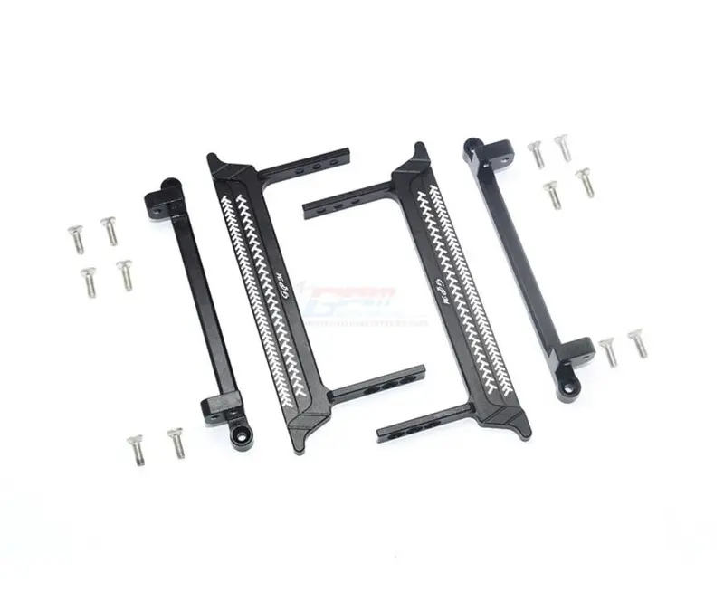 Tamiya Cc01 Aluminum Side Steps (Reticulated Pattern) - 16Pc Set Black 1