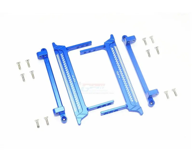 Tamiya Cc01 Aluminum Side Steps (Reticulated Pattern) - 16Pc Set Blue 1