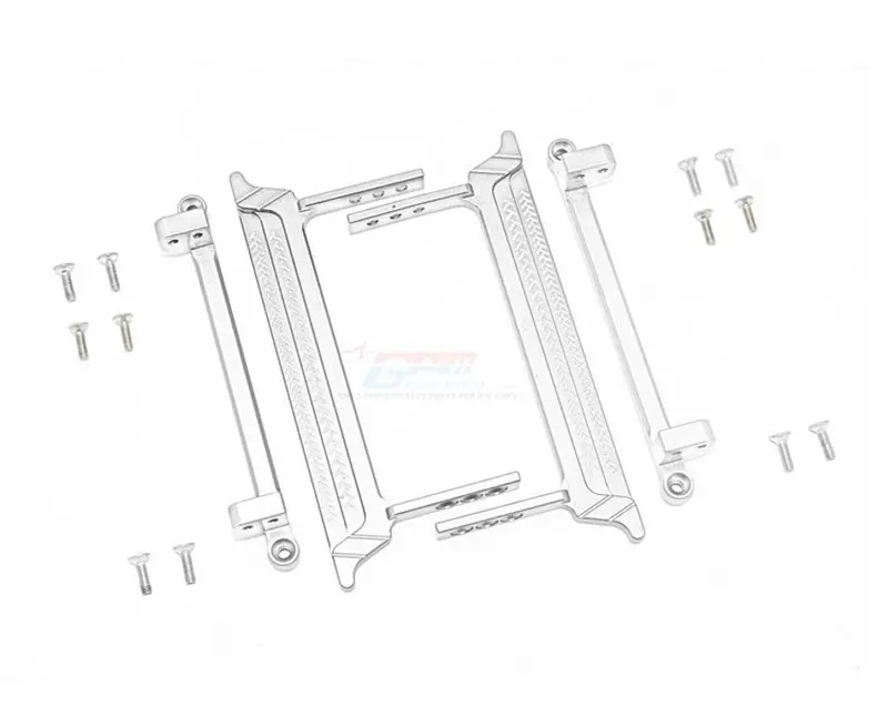 Tamiya Cc01 Aluminum Side Steps (Reticulated Pattern) - 16Pc Set Gray Silver 1