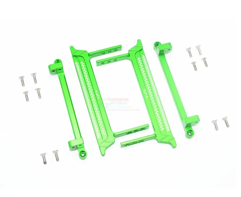 Tamiya Cc01 Aluminum Side Steps (Reticulated Pattern) - 16Pc Set Green 1
