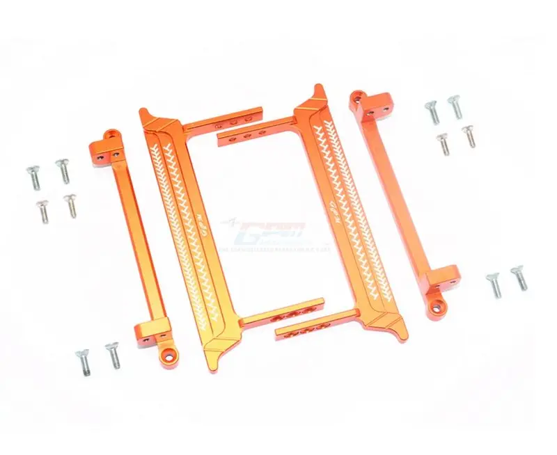 Tamiya Cc01 Aluminum Side Steps (Reticulated Pattern) - 16Pc Set Orange 1