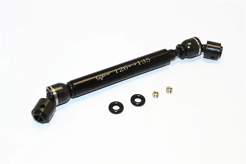 Tamiya Cc01 Steel+Aluminum Front & Rear Main Drive Shaft (126Mm-135Mm) - 1Pc Set Black 1