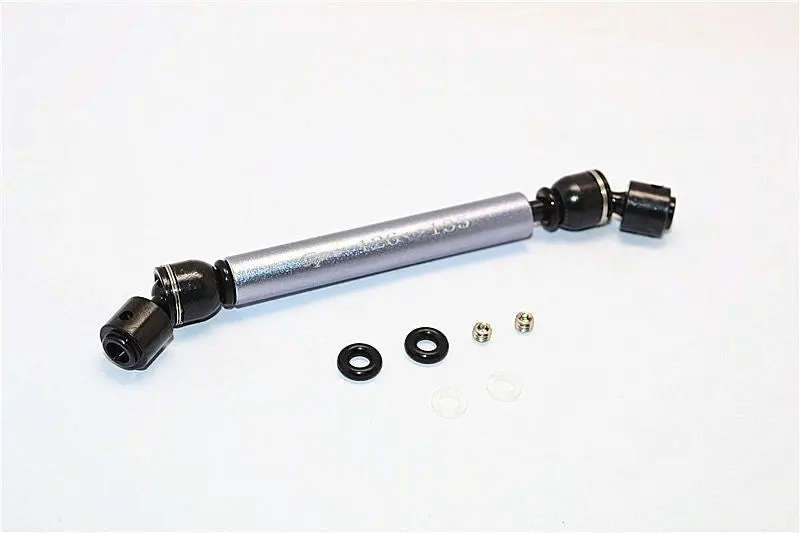 Tamiya Cc01 Steel+Aluminum Front & Rear Main Drive Shaft (126Mm-135Mm) - 1Pc Set Gray Silver 1