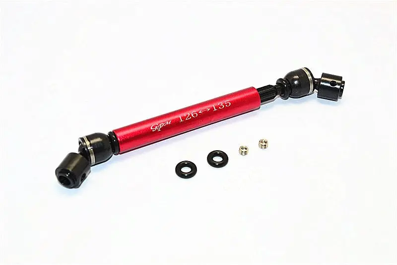 Tamiya Cc01 Steel+Aluminum Front & Rear Main Drive Shaft (126Mm-135Mm) - 1Pc Set Red 1