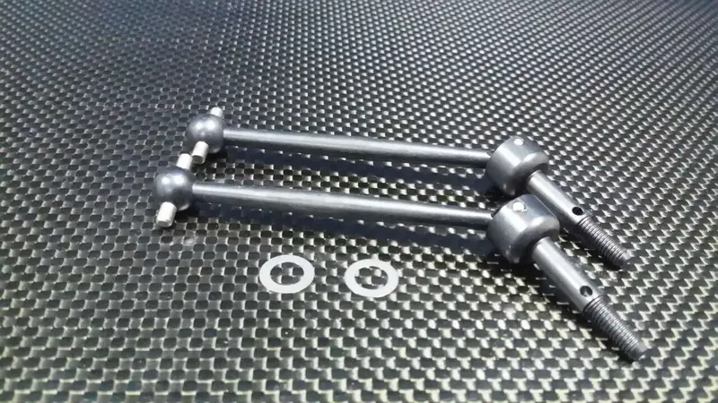 Tamiya Df-02 Steel Universal Swing Shaft (64Mm Cvd Design) With Washers - 1Pr Set Black 1