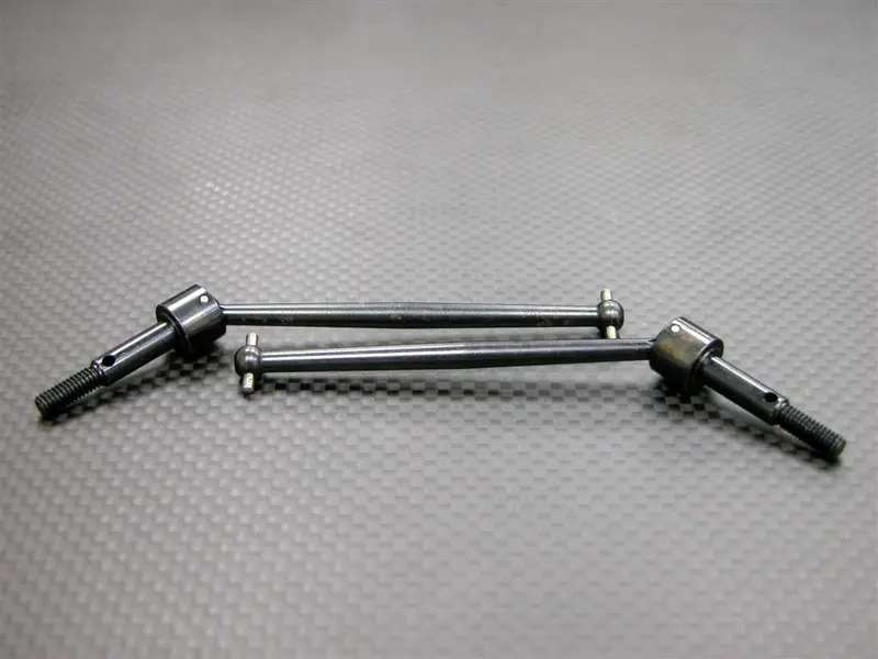 Tamiya Df-03 Steel Front/Rear Universal Swing Shaft (68Mm Cvd Design) - 1 Pr Set Black 1