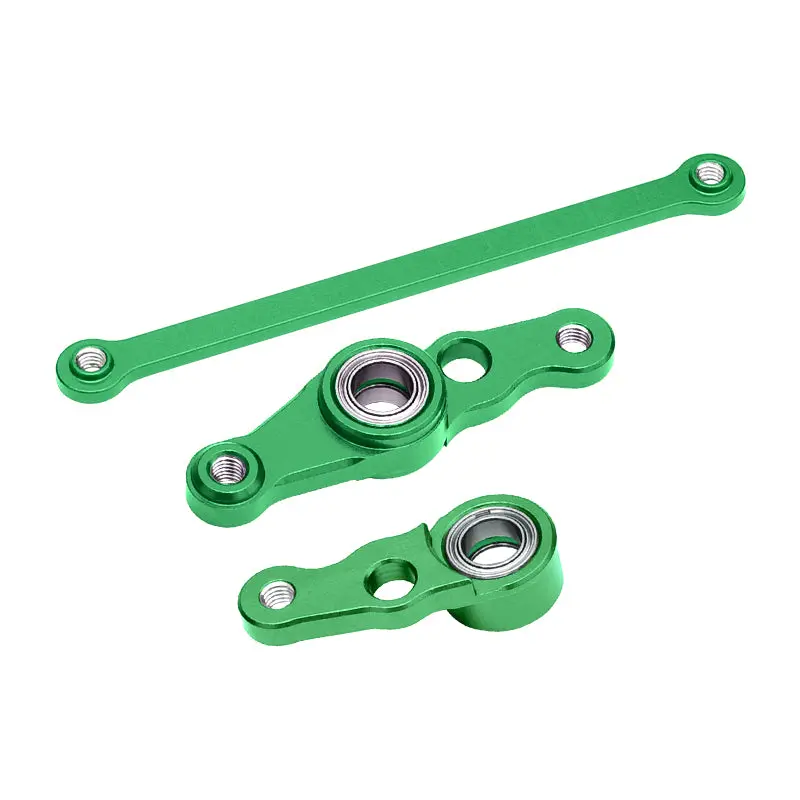 Tamiya Df01 / Ta01 / Ta02 / M1025 Aluminum Steering Assembly With Bearings - 1 Set Green 1