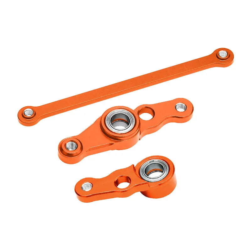 Tamiya Df01 / Ta01 / Ta02 / M1025 Aluminum Steering Assembly With Bearings - 1 Set Orange 1
