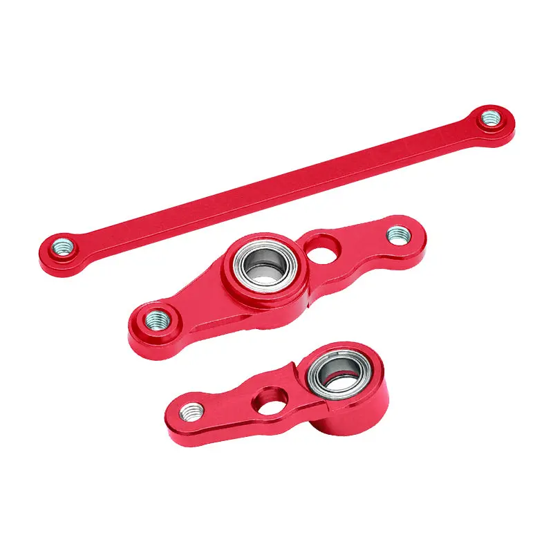 Tamiya Df01 / Ta01 / Ta02 / M1025 Aluminum Steering Assembly With Bearings - 1 Set Red 1
