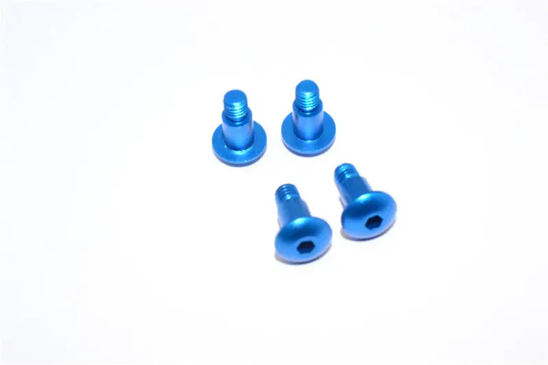Tamiya Df02 & Tt02b Aluminum King Pin Screws - 4 Pcs Set Blue 1