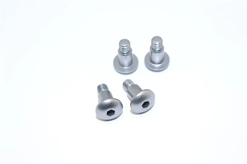 Tamiya Df02 & Tt02b Aluminum King Pin Screws - 4 Pcs Set Gray Silver 1