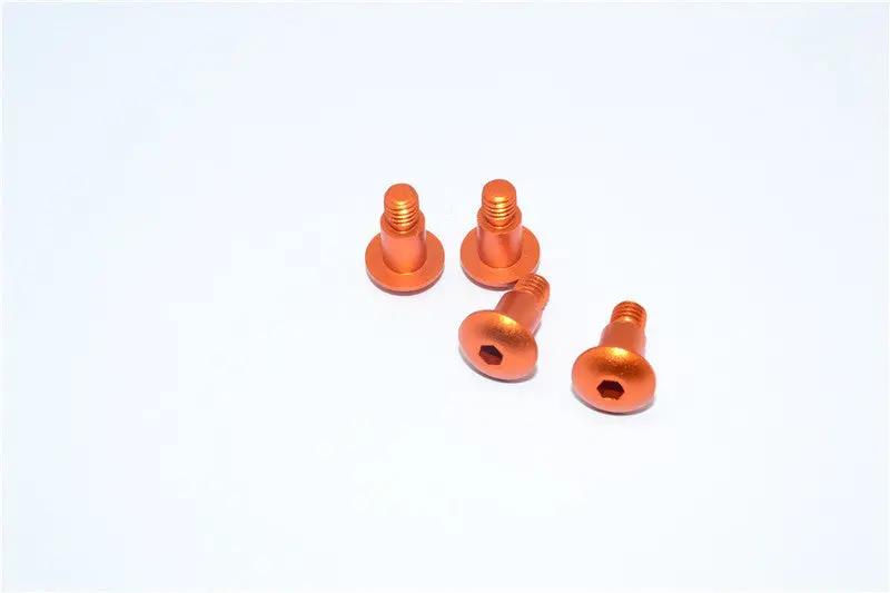 Tamiya Df02 & Tt02b Aluminum King Pin Screws - 4 Pcs Set Orange 1