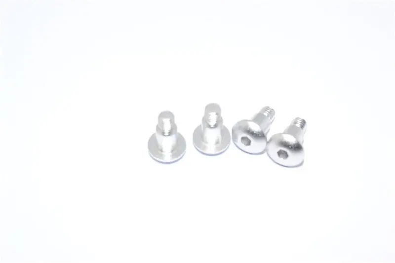 Tamiya Df02 & Tt02b Aluminum King Pin Screws - 4 Pcs Set Silver 1