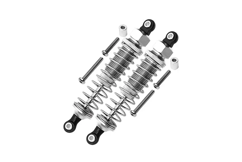Tamiya Dt-03 Aluminum Rear Adjustable Plastic Ball Top 90Mm Damper - 1Pr Set Silver 1