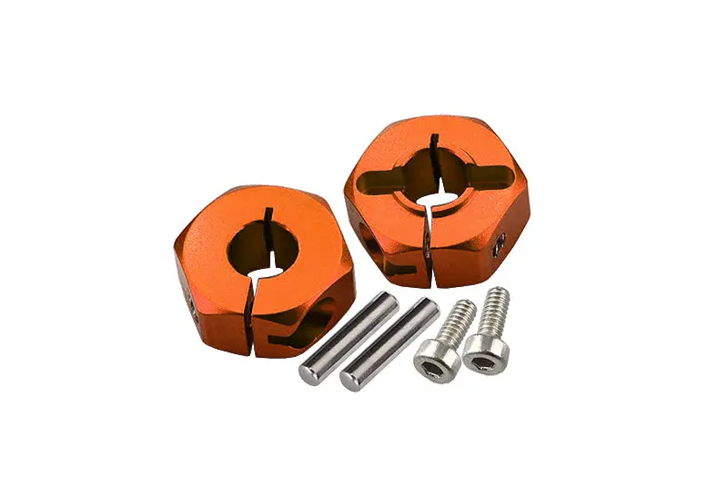 Tamiya Dt-03 Aluminum Rear Wheel Hex Adapter  - 2Pcs Set Orange 1