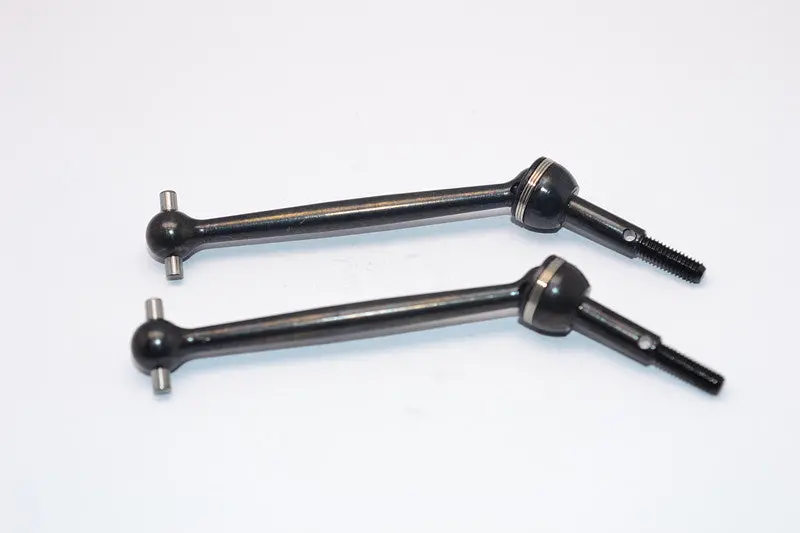 Tamiya Dt03 & Tt02b Steel #45 Front / Rear Cvd Swing Shaft (64Mm) - 1 Pr Set Black 1
