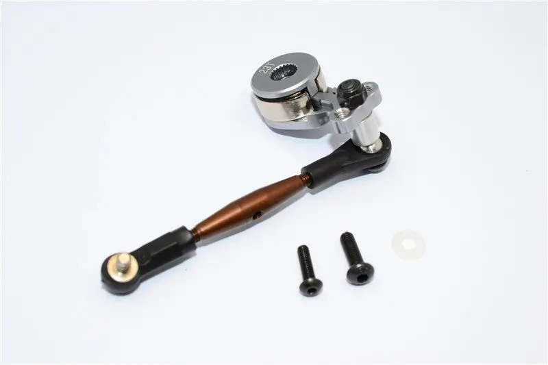 Tamiya Gf01 Aluminum Hi-Torque Servo Saver 23T With Steel Tie Rod - 1 Set Gray Silver 1