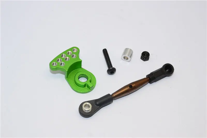 Tamiya Gf01 Spring Steel Modified Anti-Thread Steering Tie Rod With Servo Horn - 2Pcs Set Green 1