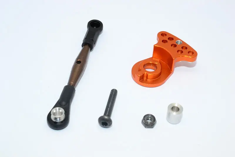 Tamiya Gf01 Spring Steel Modified Anti-Thread Steering Tie Rod With Servo Horn - 2Pcs Set Orange 1
