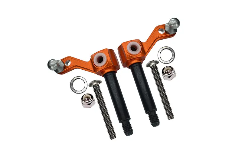 Tamiya Lunch Box Aluminum Front Knuckle Arm - 1Pr Set Orange 1
