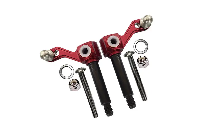 Tamiya Lunch Box Aluminum Front Knuckle Arm - 1Pr Set Red 1