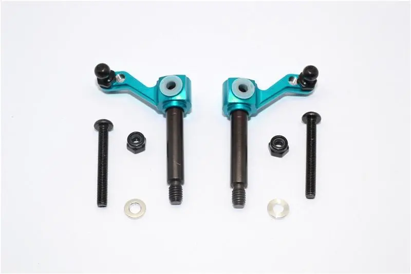 Tamiya Lunch Box Aluminum Front Knuckle Arm - 1Pr Set Sky Blue 1