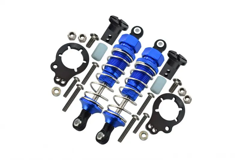 Tamiya Lunch Box Aluminum Rear Adjustable Spring Damper (75Mm) & Protector Mount - 1Pr Set Blue 1