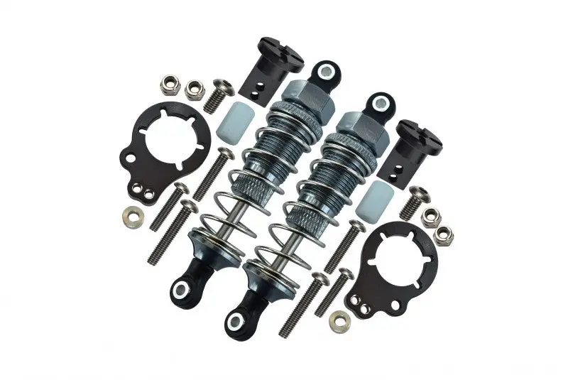 Tamiya Lunch Box Aluminum Rear Adjustable Spring Damper (75Mm) & Protector Mount - 1Pr Set Gray Silver 1