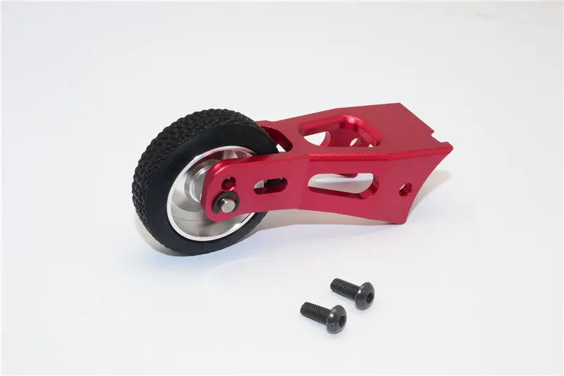 Tamiya Lunch Box Aluminum Rear Wheelie Bar - 1 Set Red 1