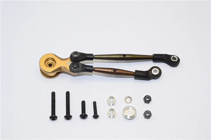 Tamiya Lunch Box Spring Steel Modified Anti-Thread Steering Tie Rod With Servo Horn - 1 Set Titanium 1