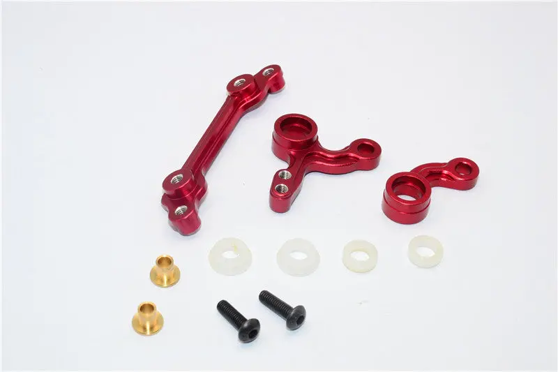 Tamiya M06 Aluminum Steering Assembly - 3Pcs Set Red 1
