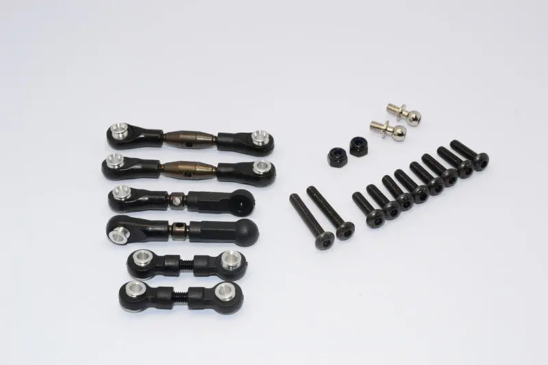 Tamiya M06 Spring Steel Completed Tie Rod - 6Pcs Set Black 1