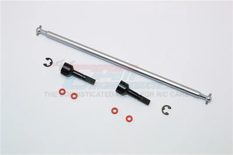 Tamiya M1025 Hummer Aluminum Main Shaft With Hard Steel Ends - 1Pc Set Gray Silver 1