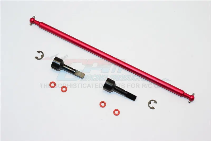 Tamiya M1025 Hummer Aluminum Main Shaft With Hard Steel Ends - 1Pc Set Red 1