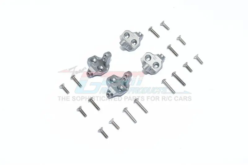 Tamiya Mercedes-Benz G500 Cc-02 (#58675) Aluminum Center Axle Mount Set For Suspension Links - 4Pc Set Gray Silver 1