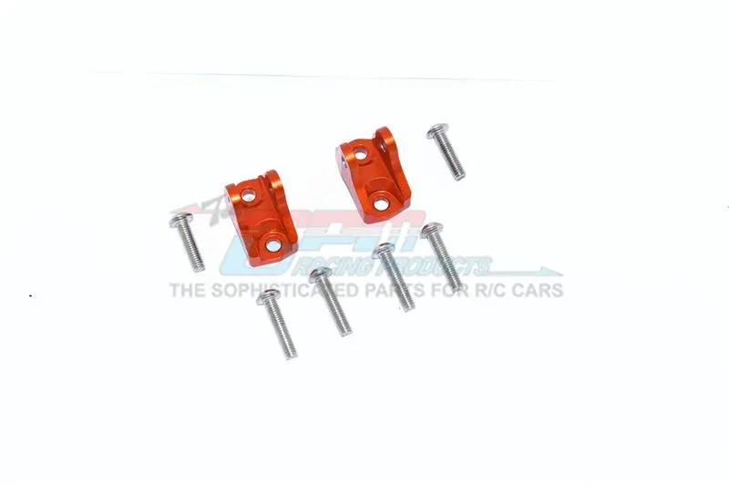 Tamiya Mercedes-Benz G500 Cc-02 (#58675) Aluminum Front Or Rear Upper Axle Mount Set For Suspension Links - 2Pc Set Orange 1