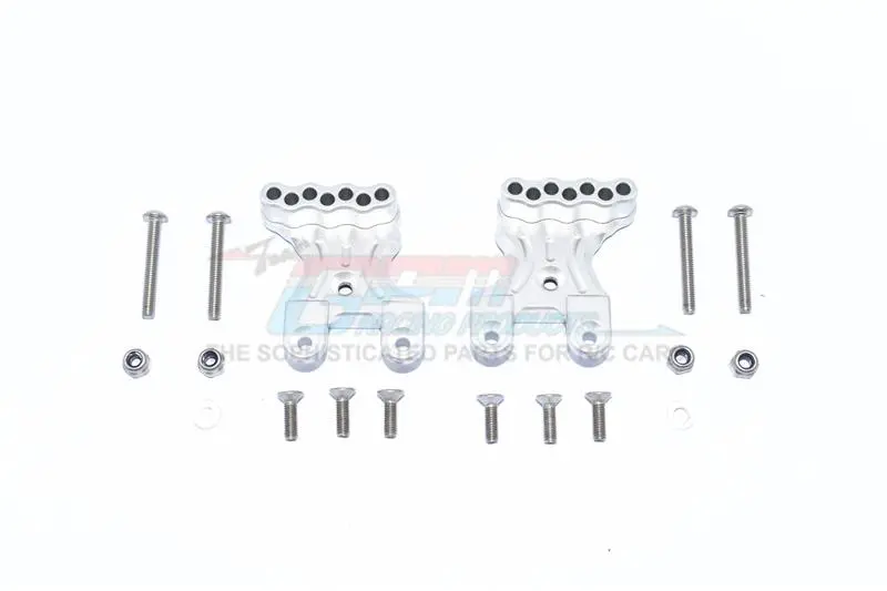 Tamiya Mercedes-Benz G500 Cc-02 (#58675) Aluminum Rear Shock Mount - 2Pc Set Silver 1