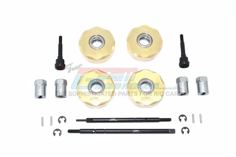 Tamiya Mercedes-Benz G500 Cc-02 (#58675) Brass Pendulum Wheel Knuckle Axle Weight + 12.5Mm Wider Hex + Harden Steel #45 Front Cvd Joint + Rear Drive Shaft - 20Pc Set 1