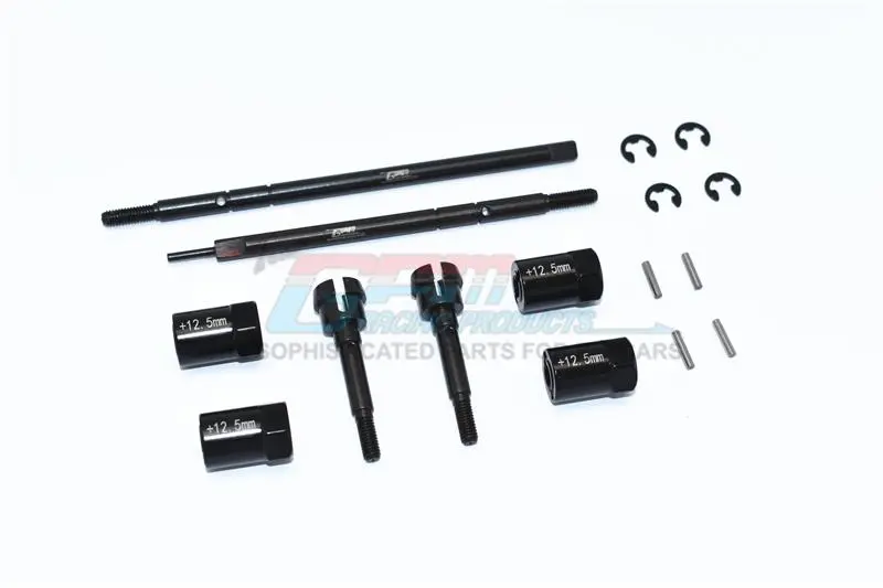 Tamiya Mercedes-Benz G500 Cc-02 (#58675) Harden Steel #45 Front Cvd Joint + Rear Drive Shaft + Aluminum 12.5Mm Wider Hex - 16Pc Set Black 1
