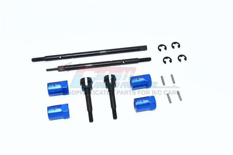 Tamiya Mercedes-Benz G500 Cc-02 (#58675) Harden Steel #45 Front Cvd Joint + Rear Drive Shaft + Aluminum 12.5Mm Wider Hex - 16Pc Set Blue 1