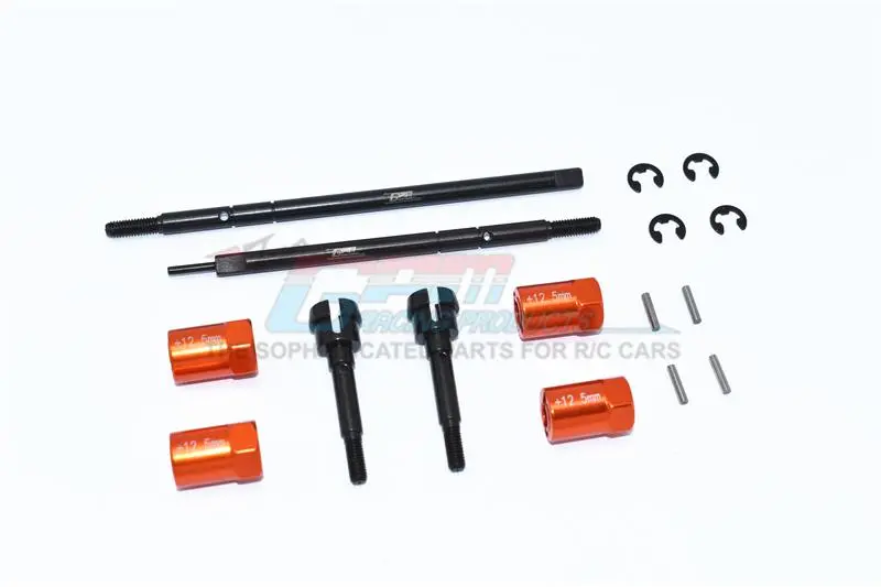 Tamiya Mercedes-Benz G500 Cc-02 (#58675) Harden Steel #45 Front Cvd Joint + Rear Drive Shaft + Aluminum 12.5Mm Wider Hex - 16Pc Set Orange 1