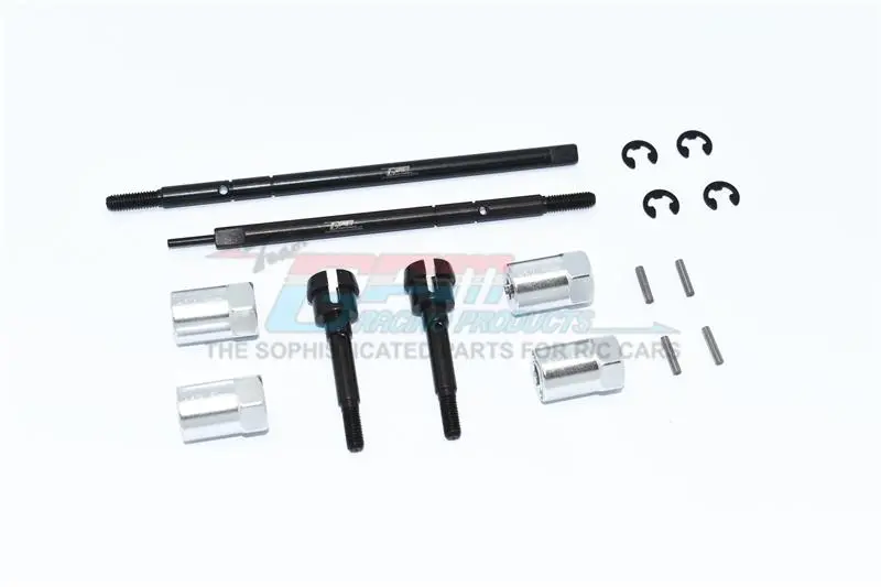 Tamiya Mercedes-Benz G500 Cc-02 (#58675) Harden Steel #45 Front Cvd Joint + Rear Drive Shaft + Aluminum 12.5Mm Wider Hex - 16Pc Set Silver 1