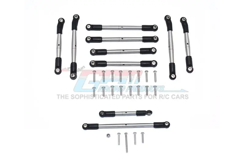 Tamiya Mercedes-Benz G500 Cc-02 (#58675) Stainless Steel Adjustable Suspension Links & Steering Tie Rods - 10Pc Set Original Color 1