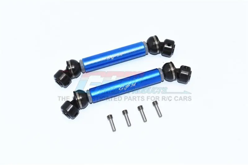 Tamiya Mercedes-Benz G500 Cc-02 (#58675) Steel+Aluminium Front + Rear Cvd Drive Shaft - 1 Pair Set Blue 1