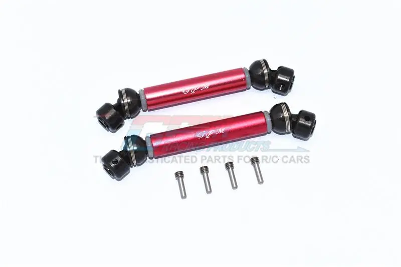 Tamiya Mercedes-Benz G500 Cc-02 (#58675) Steel+Aluminium Front + Rear Cvd Drive Shaft - 1 Pair Set Red 1