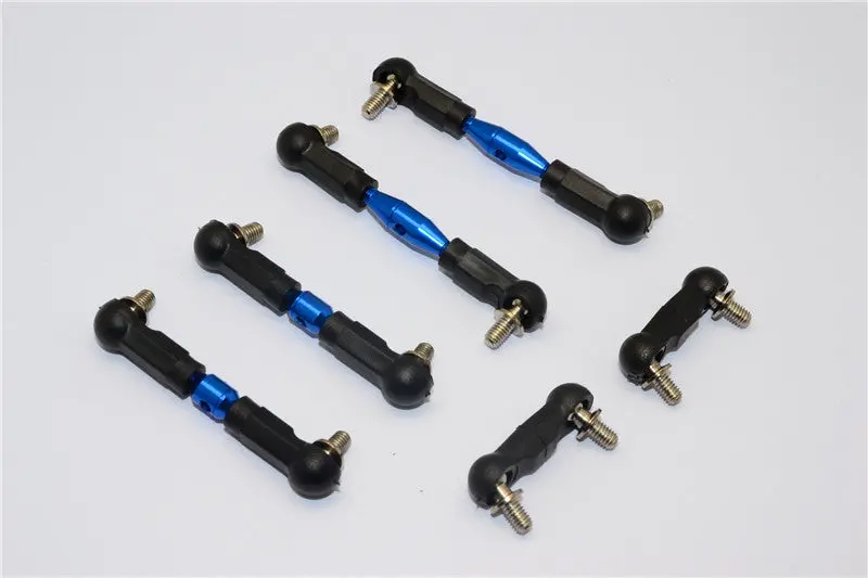 Tamiya Mf01x Aluminum Completed Tie Rod - 6Pcs Set Blue 1