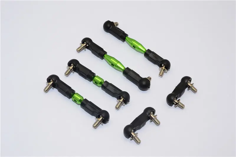 Tamiya Mf01x Aluminum Completed Tie Rod - 6Pcs Set Green 1