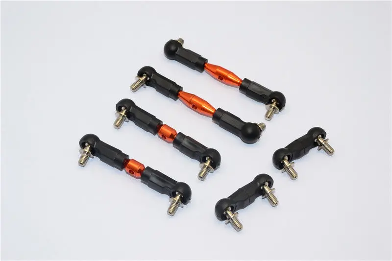 Tamiya Mf01x Aluminum Completed Tie Rod - 6Pcs Set Orange 1