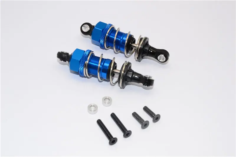 Tamiya Mf01x Aluminum Front Adjustable Spring Damper 53Mm With Plastic Ball Top - 1Pr Set Blue 1