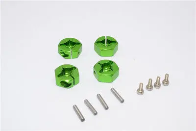 Tamiya Mf01x Aluminum Hex Adapter (12Mmx6mm) - 4Pcs Set Green 1
